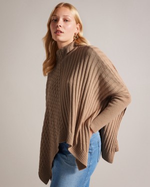 Apricot Ted Baker Joilla Funnel Neck Jumper Women's Sweaters | 491823-VFX