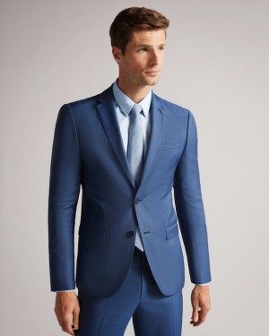 Blue Ted Baker Camdejs Slim Light Blue Men's Suit | 514280-JXR