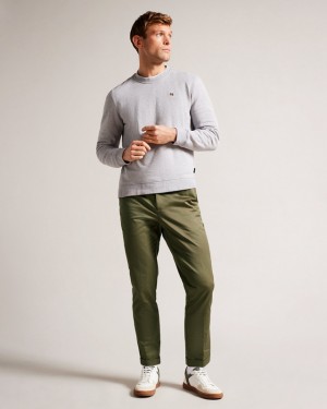 Green Ted Baker Luciant Slim Fit Twill Men's Pants | 015248-ITQ