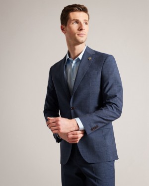 Navy Ted Baker Raithj Navy Tweedy Men's Suit | 361970-BCU