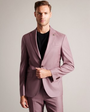 Pink Ted Baker Ignacej Premium Pink Men's Suit | 536798-ARL