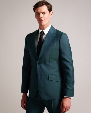 Turquoise Ted Baker Northj Wool Tonic Men's Suit | 970261-ZHF