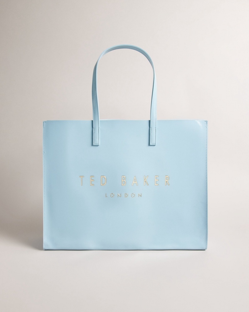 Black Ted Baker Crikon Wide Crinkle Texture Women's Tote Bags | 381945-ACP