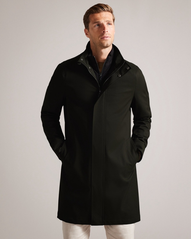 Black Ted Baker Erolson Nylon Funnel Neck Men's Coats | 362085-KDS