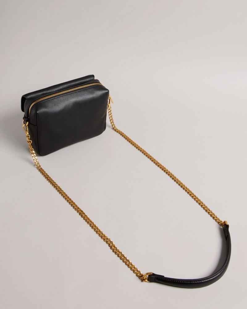 Black Ted Baker Esinia Leather Webbing Women's Crossbody Bag | 419807-ZLX