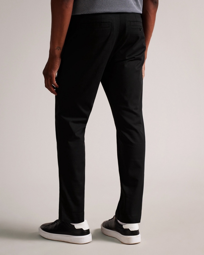 Black Ted Baker Genbee Casual Relaxed Chinos Men's Pants | 794152-BMS