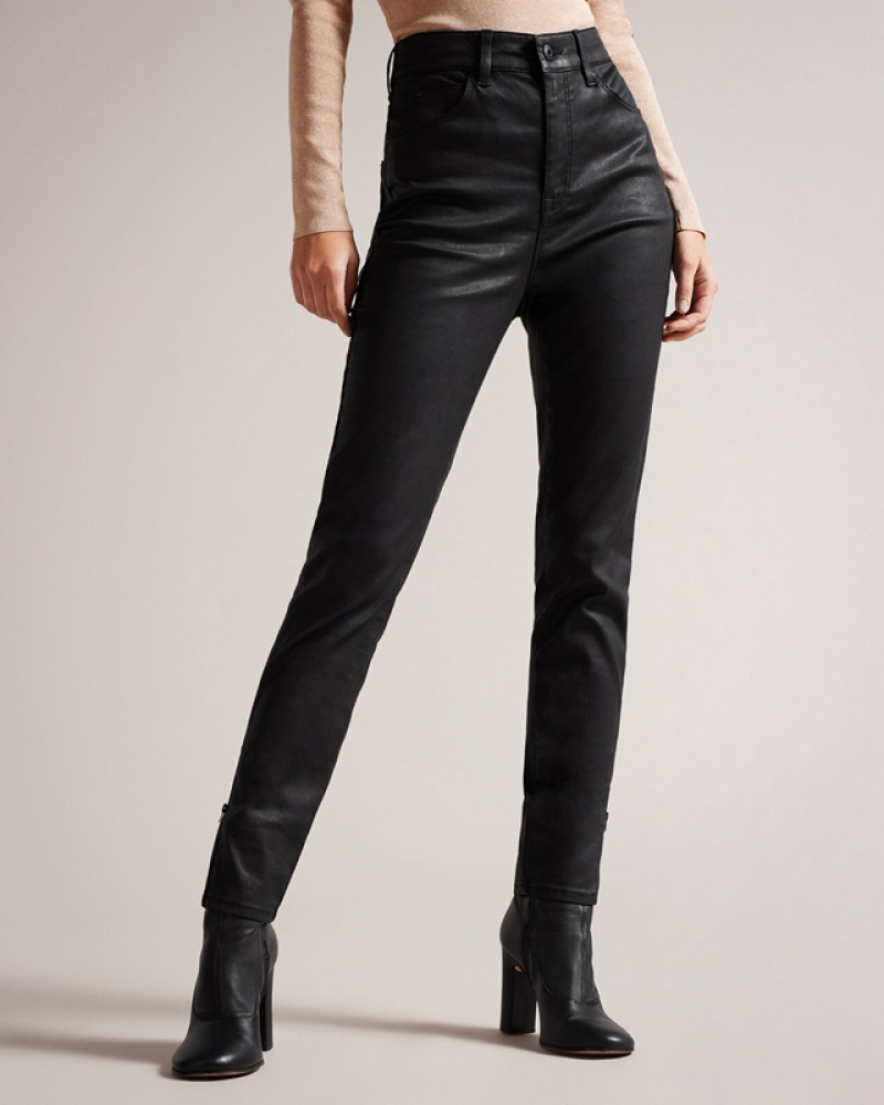 Black Ted Baker Jazmynn Satin Stretch Skinny Women's Jeans | 702864-KMA