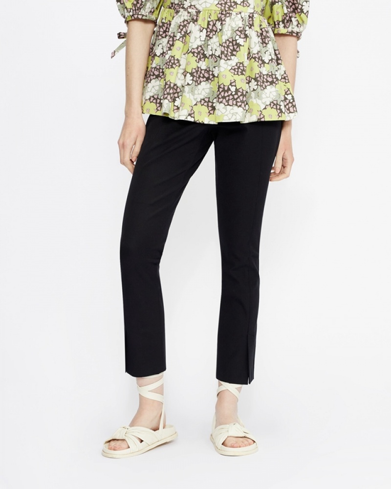 Black Ted Baker Ozete Split Front Detail Women's Pants | 340952-XJP