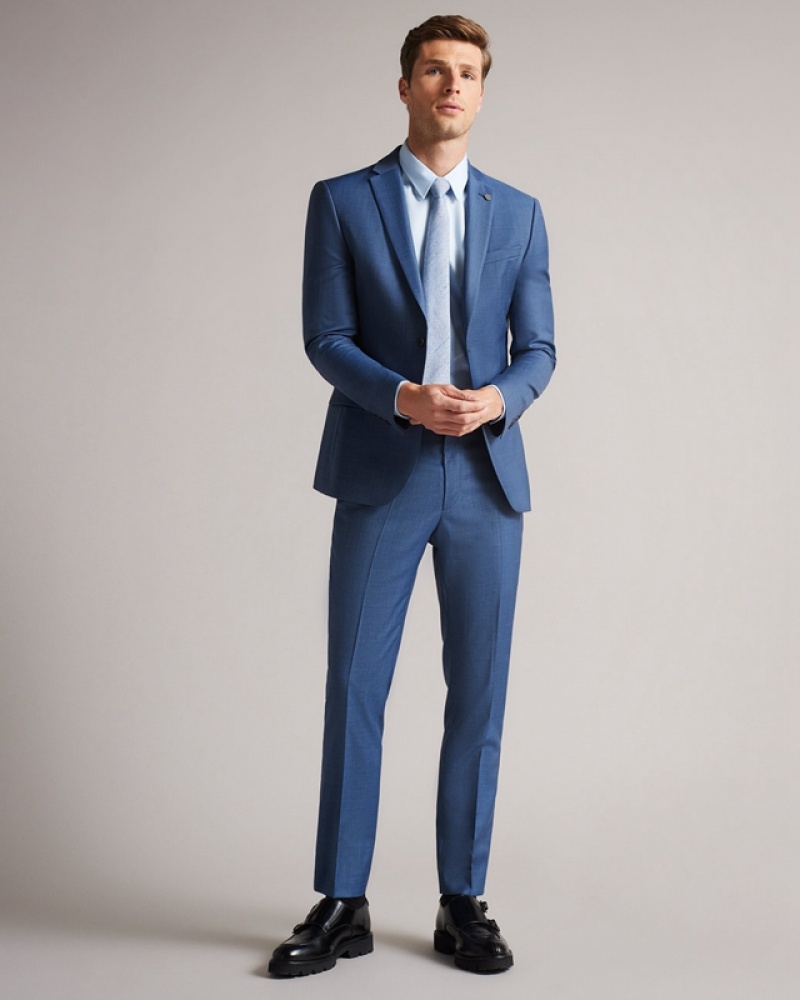 Blue Ted Baker Camdejs Slim Light Blue Men's Suit | 514280-JXR