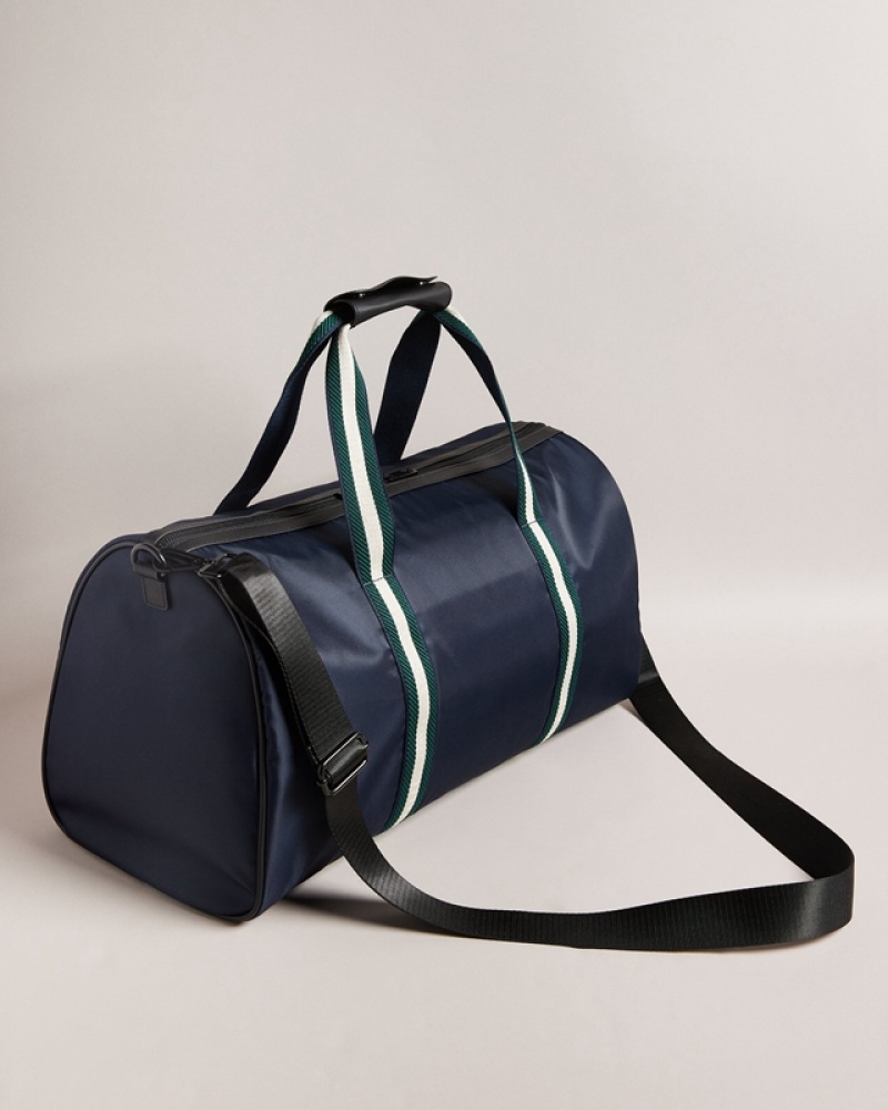 Blue Ted Baker Matique Twill Retro Sport Holdall Men's Travel Bags | 286405-ROY