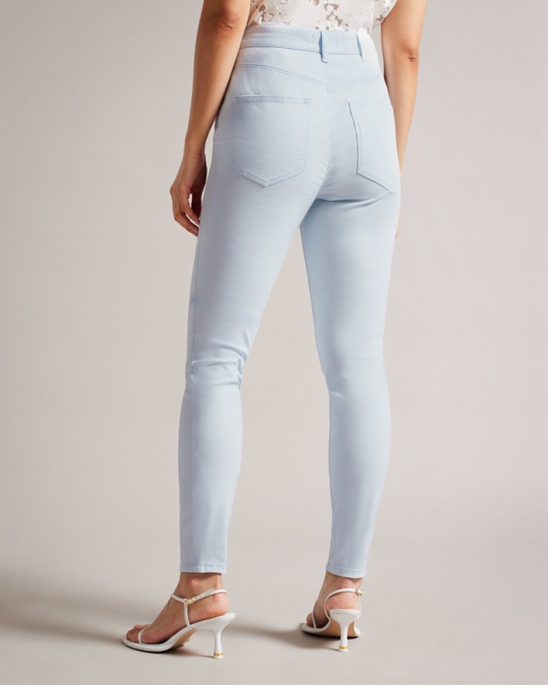 Blue Ted Baker Sophaa Skinny Leg Sateen Denim Women's Jeans | 095473-AHL