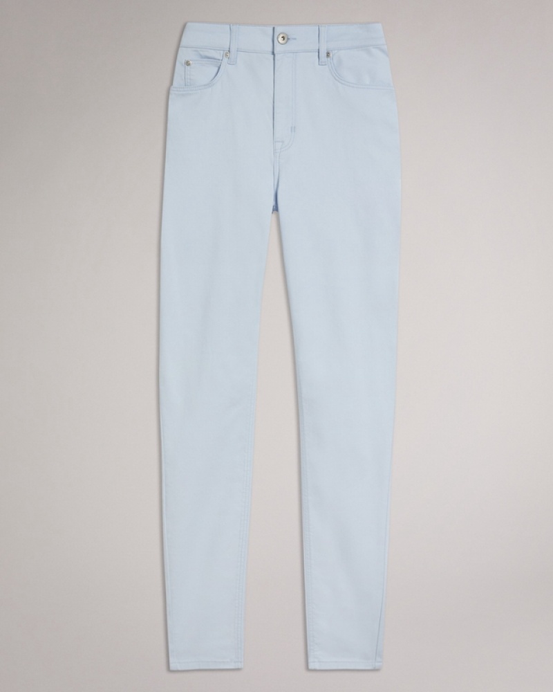 Blue Ted Baker Sophaa Skinny Leg Sateen Denim Women's Jeans | 095473-AHL