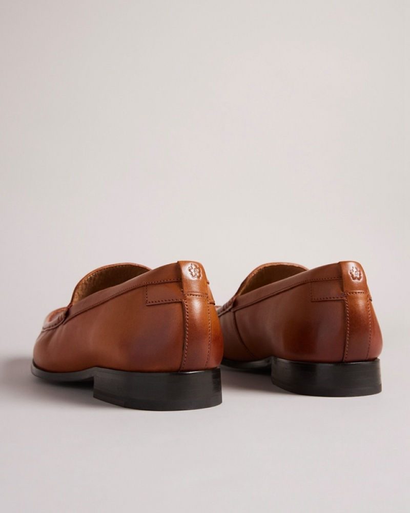 Brown Ted Baker Labi Leather Penny Men's Loafers | 318460-OZP