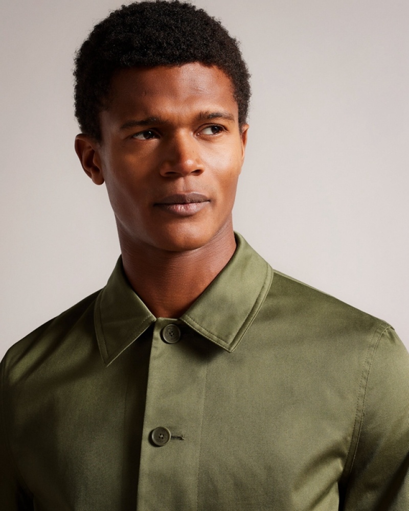 Green Ted Baker Lucianj Slim Fit Cotton Sateen Men's Shirts | 034951-UMW