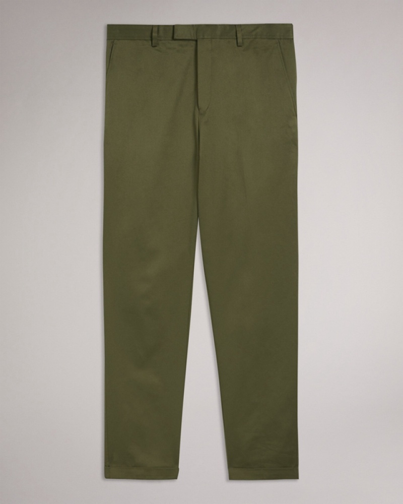 Green Ted Baker Luciant Slim Fit Twill Men's Pants | 015248-ITQ