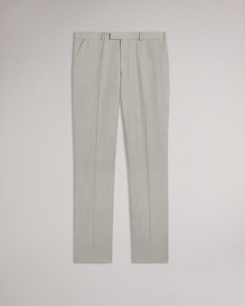 Grey Ted Baker Artimtr Stone Cross Hatch Men's Pants | 586037-WLC