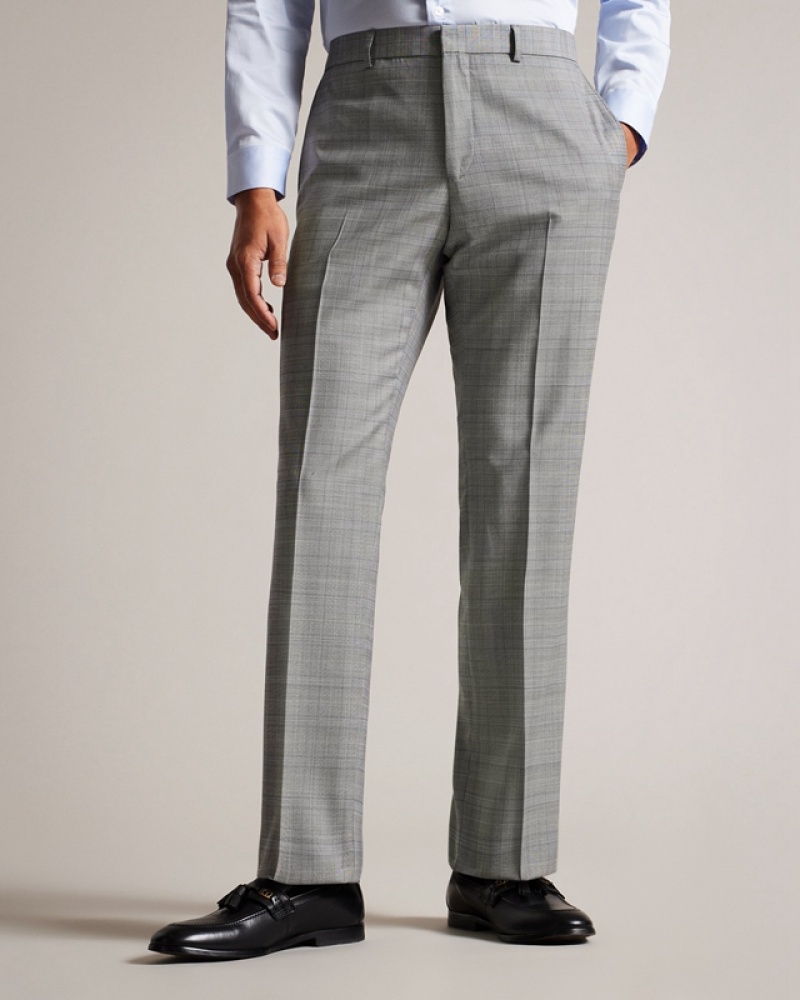 Grey Ted Baker Elgolts Grey Pow Check Men's Suit | 846532-EAT