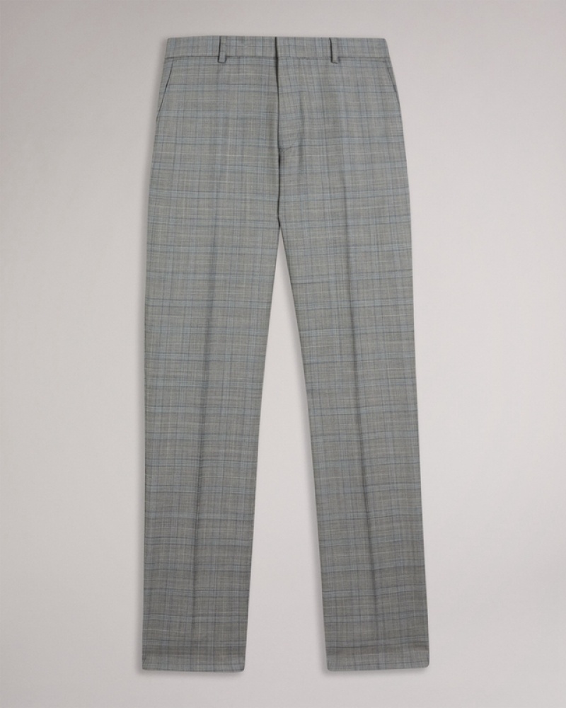 Grey Ted Baker Elgolts Grey Pow Check Men's Suit | 846532-EAT