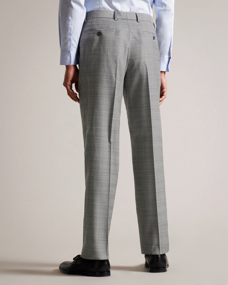 Grey Ted Baker Elgolts Grey Pow Check Men's Pants | 506274-VAM