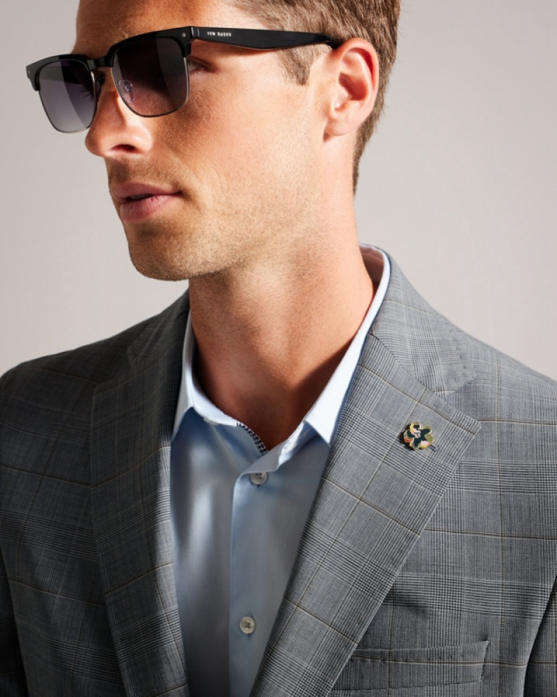 Grey Ted Baker Extonj Pow Check Men's Suit | 341629-CGQ