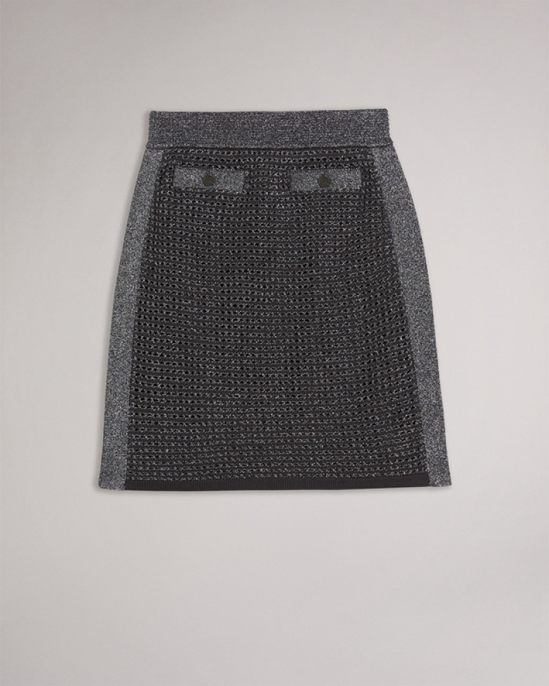 Grey Ted Baker Sanniaa Knitted Mini Women's Skirts | 465283-VTG