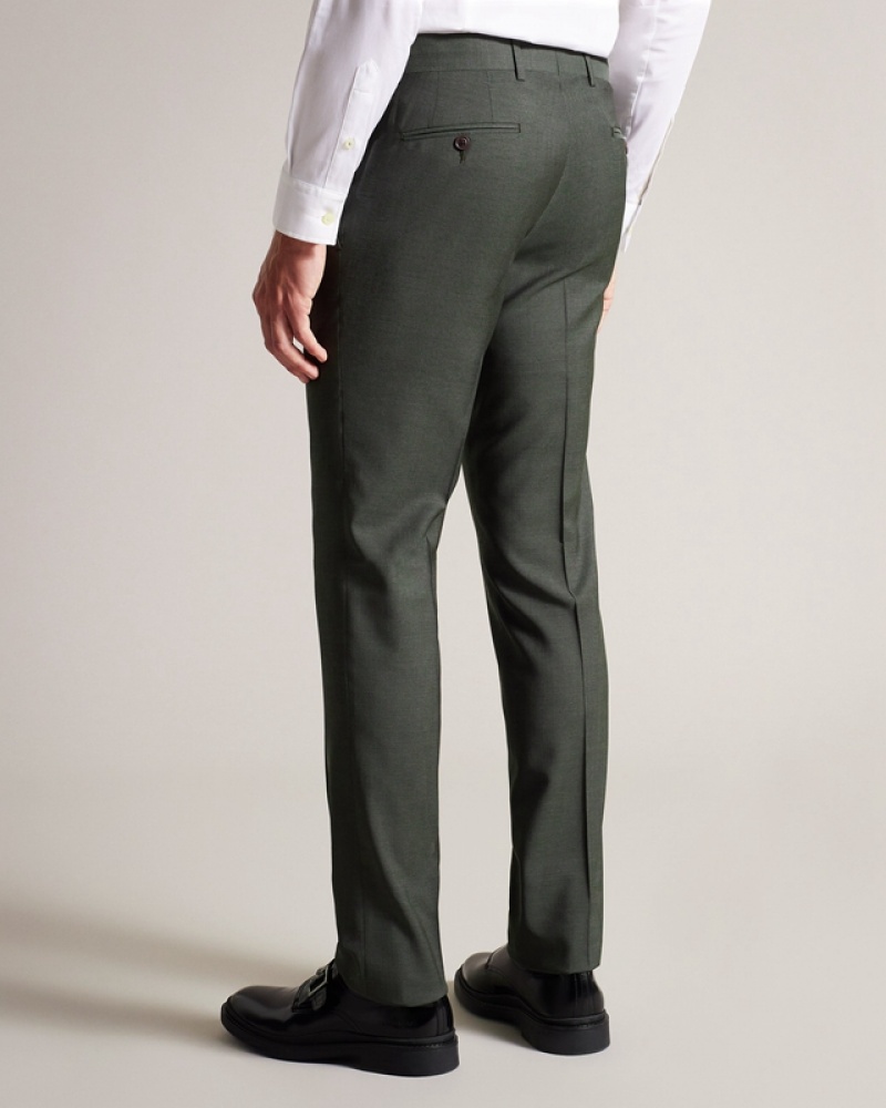 Khaki Ted Baker Richant Khaki Sharkskin Men's Pants | 395642-LWX