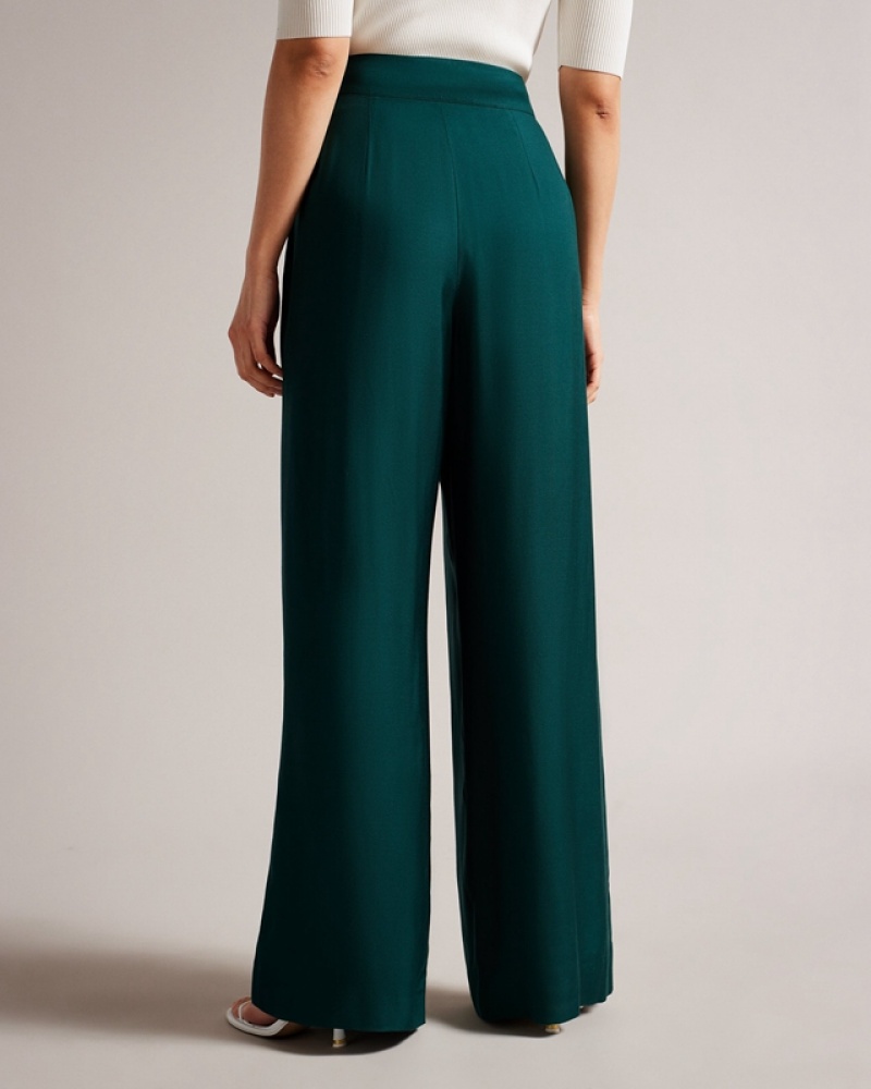 Navy Ted Baker Krissi Wide Leg Women's Pants | 529413-FLB