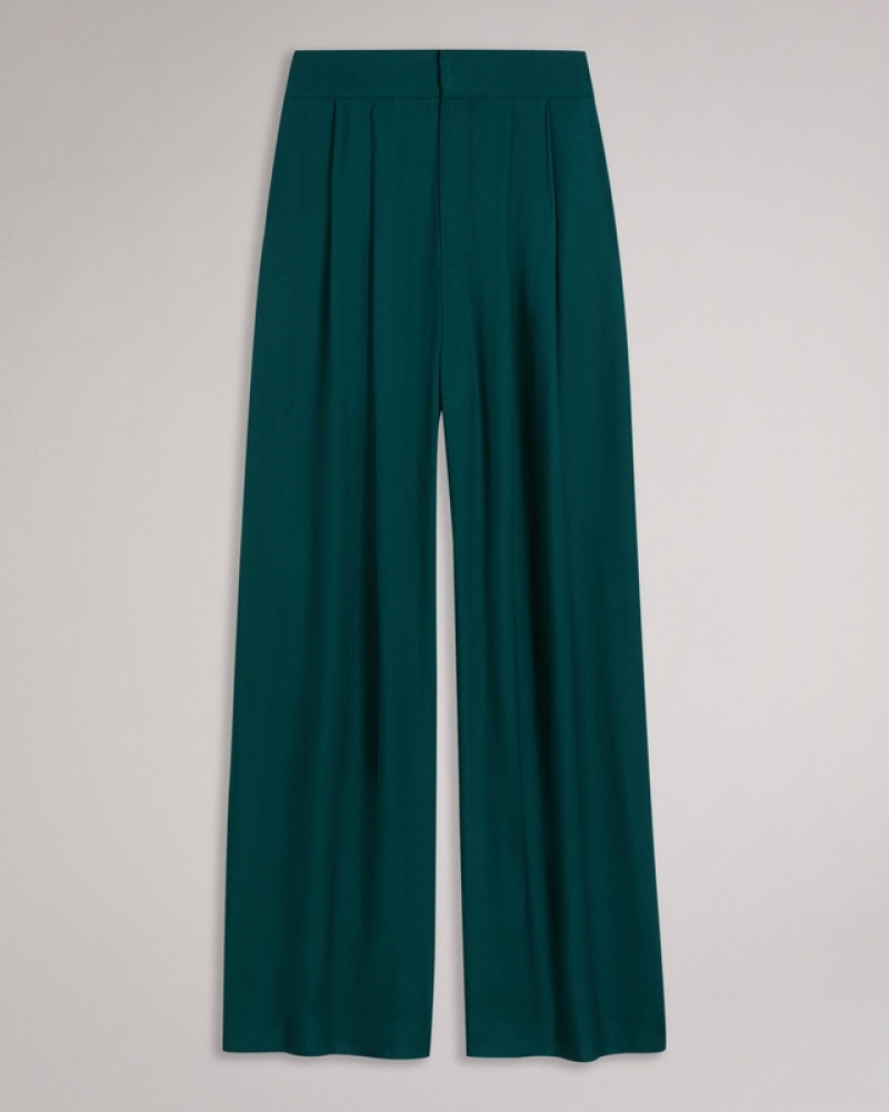 Navy Ted Baker Krissi Wide Leg Women's Pants | 529413-FLB