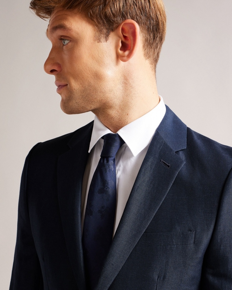 Navy Ted Baker Lancej Slim Fit Organic Fibre Men's Jackets | 280596-IAZ