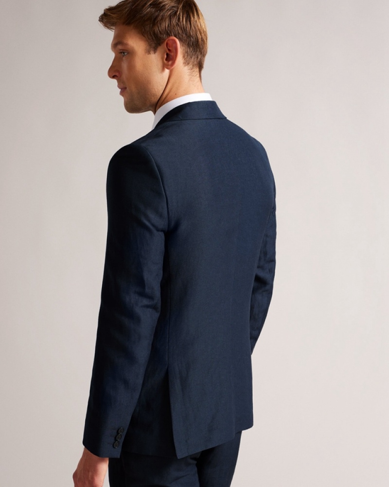 Navy Ted Baker Lancej Slim Fit Organic Fibre Men's Jackets | 280596-IAZ