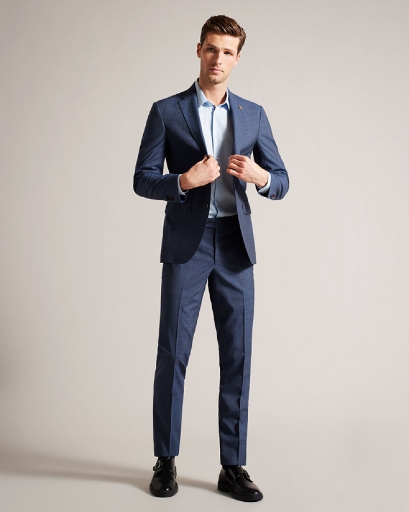 Navy Ted Baker Raithj Navy Tweedy Men's Suit | 361970-BCU