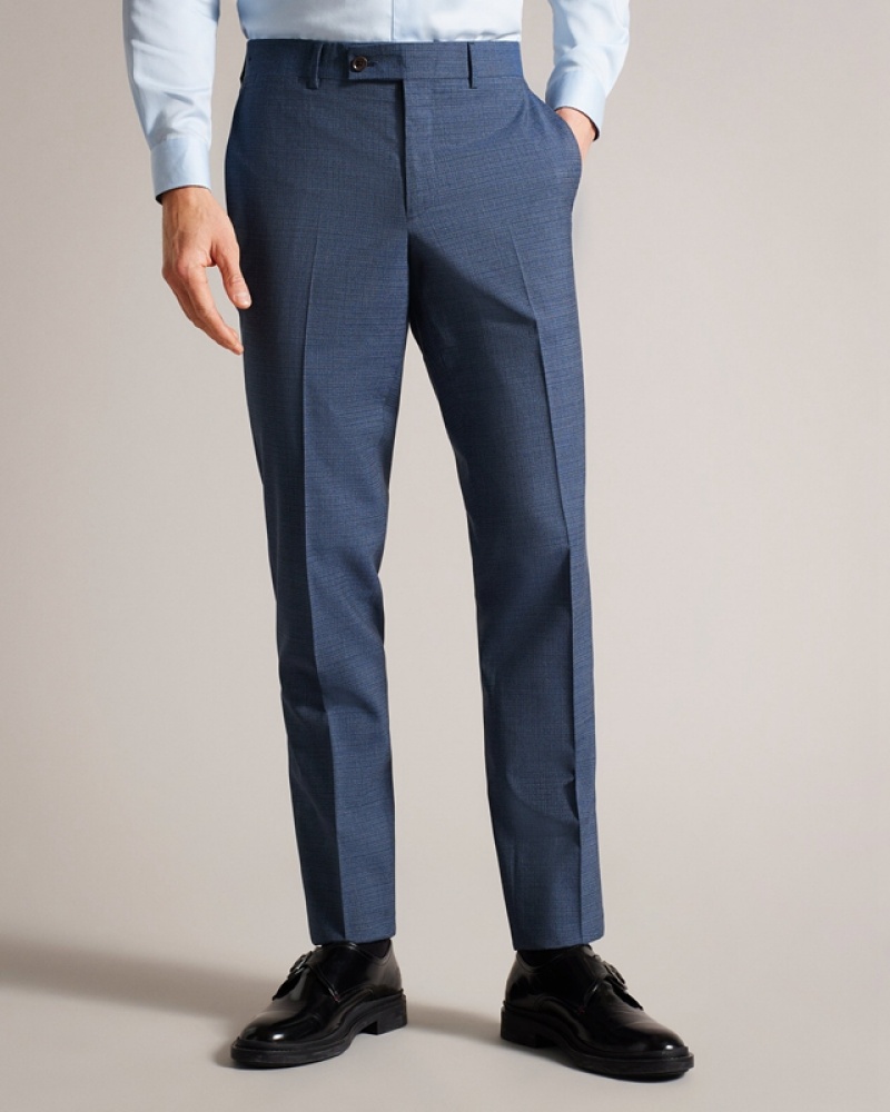 Navy Ted Baker Raitht Tweedy Men's Suit | 025361-CJI