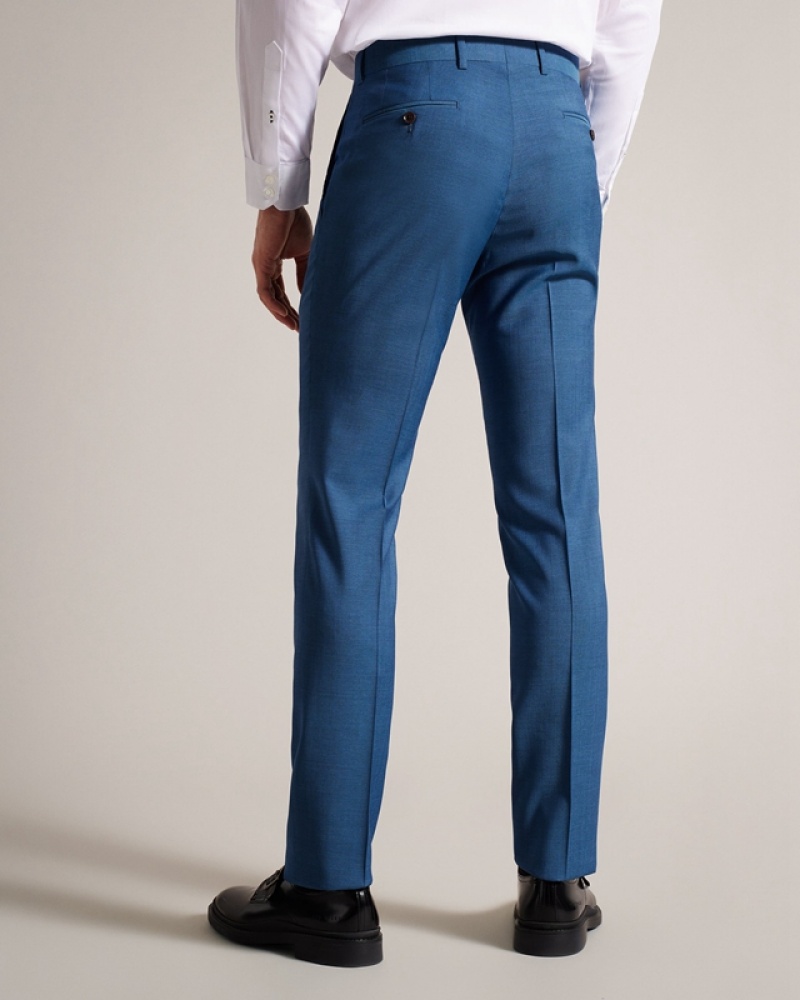 Navy Ted Baker Siouxt Navy Sharkskin Men's Pants | 076945-BOI