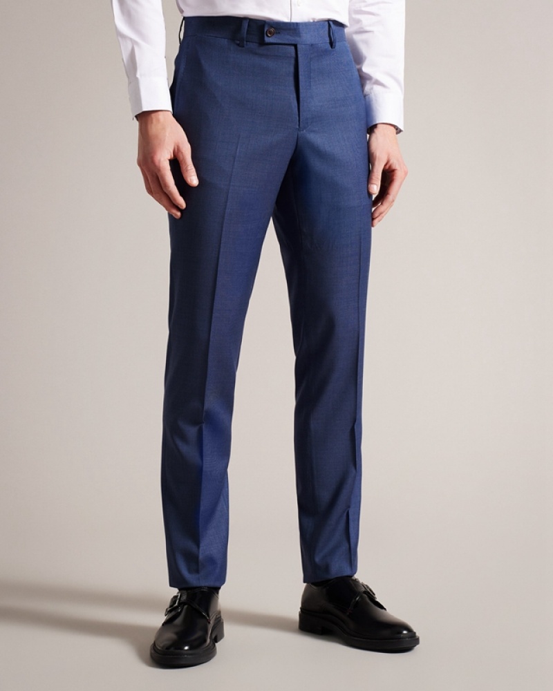 Navy Ted Baker Upsalat Navy Mix Men's Pants | 840157-ICR