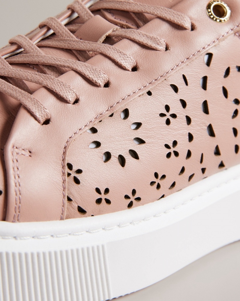 Pink Ted Baker Cwisp Laser Cut Platform Women's Sneakers | 695024-IQW