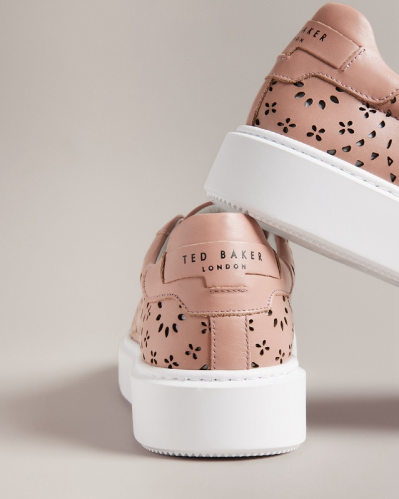 Pink Ted Baker Cwisp Laser Cut Platform Women's Sneakers | 695024-IQW