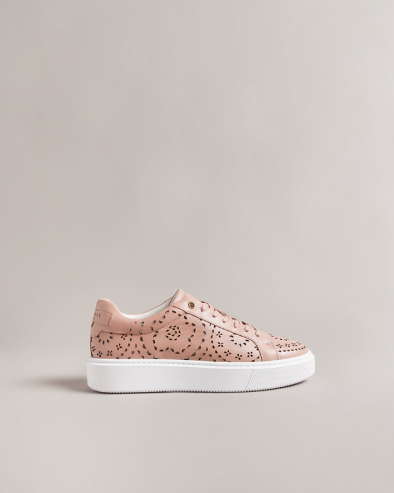 Pink Ted Baker Cwisp Laser Cut Platform Women\'s Sneakers | 695024-IQW