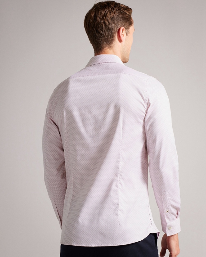 Pink Ted Baker Faenza LS Geo Men's Shirts | 409851-WTZ