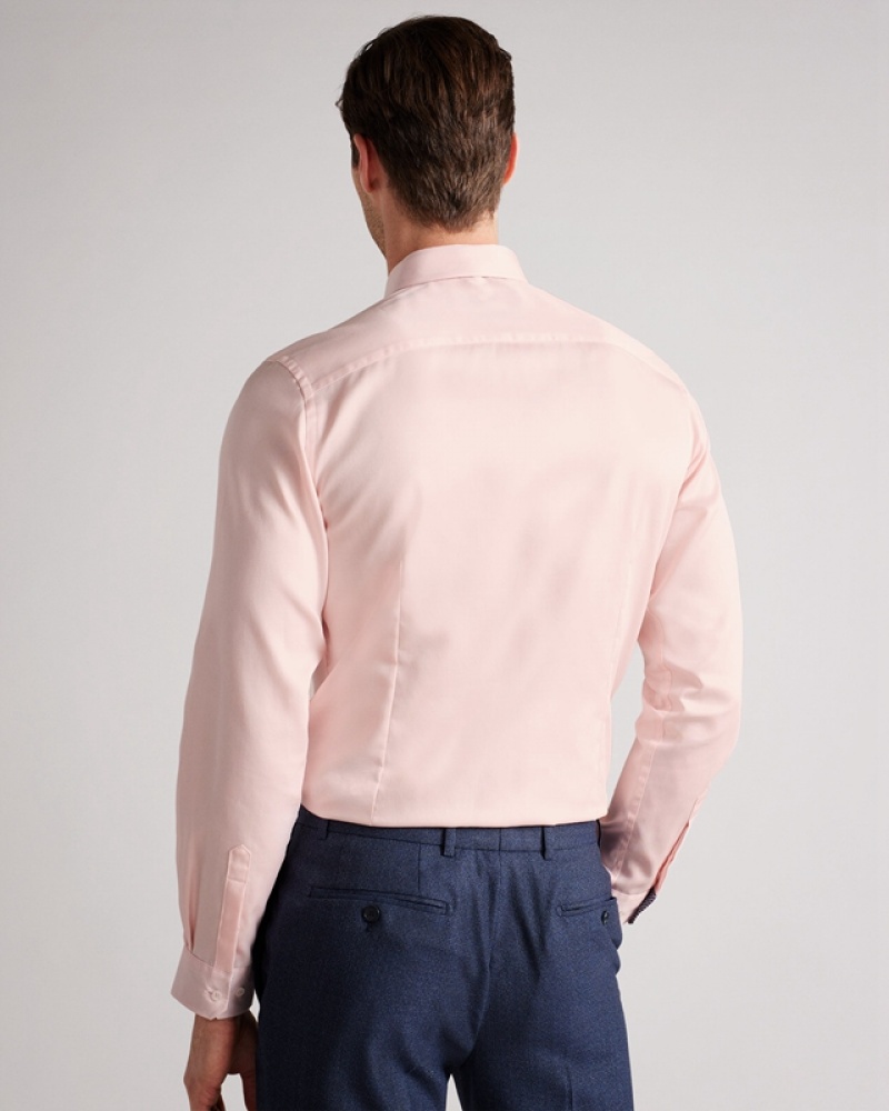 Pink Ted Baker Maeloss LS Slim Fit Men's Shirts | 087412-MTU