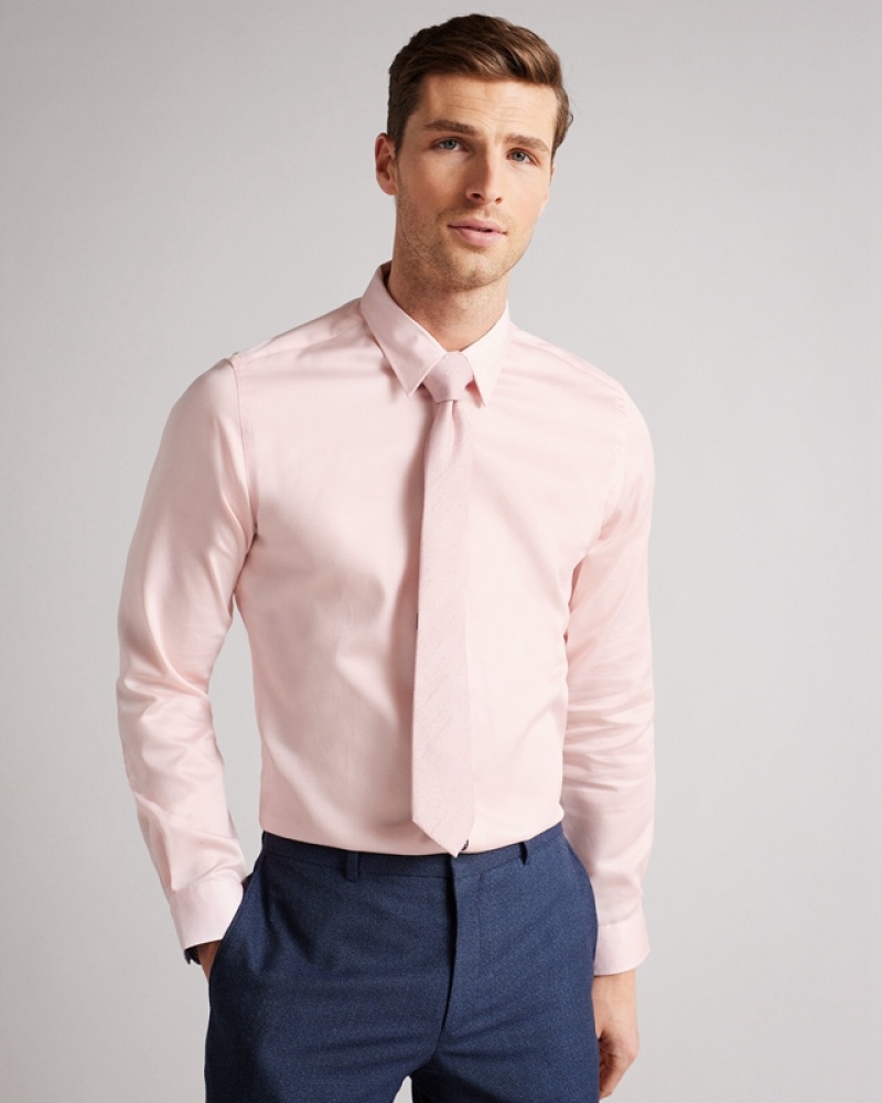 Pink Ted Baker Maeloss LS Slim Fit Men's Shirts | 087412-MTU