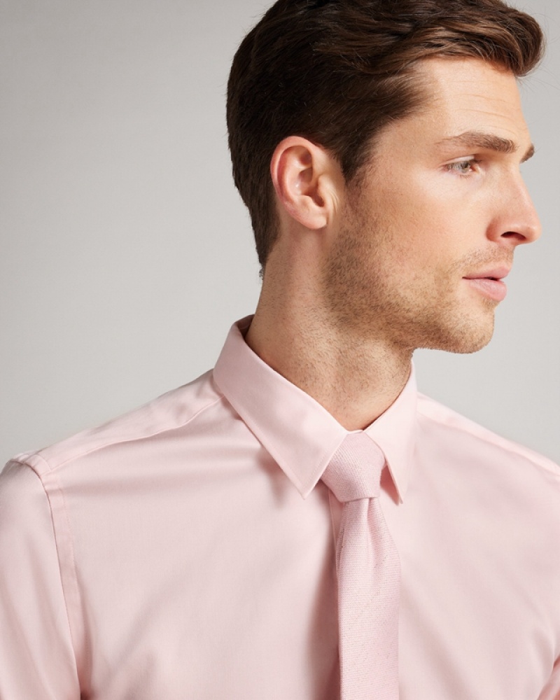 Pink Ted Baker Maeloss LS Slim Fit Men's Shirts | 087412-MTU