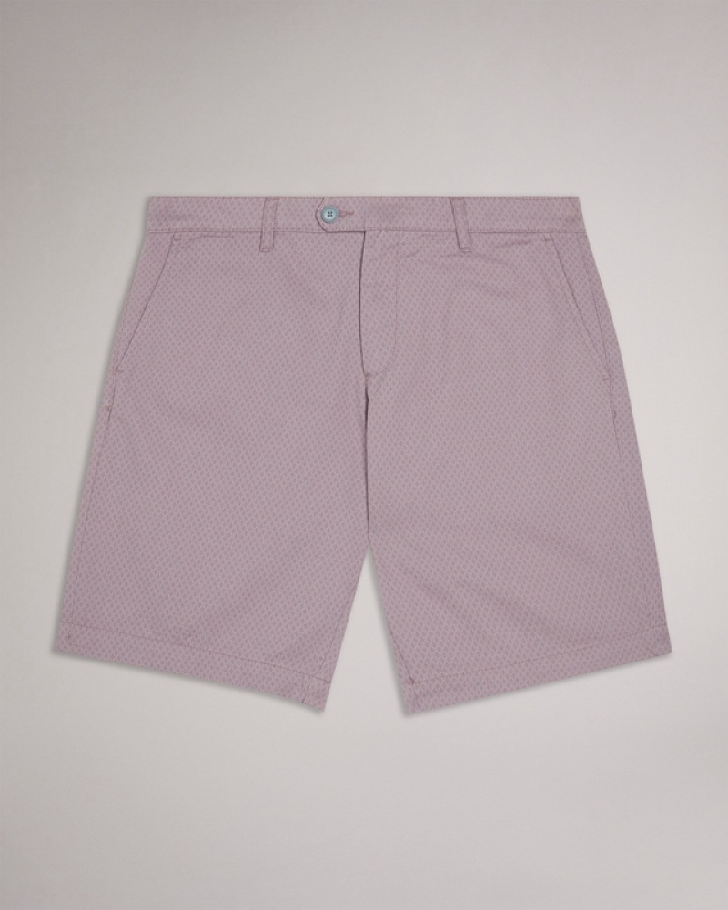 Purple Ted Baker Estate Mini Geo Print Men's Shorts | 387960-INF