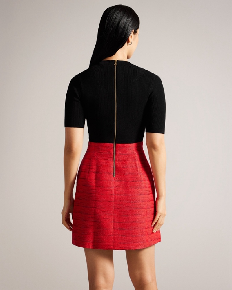 Red Ted Baker Bailea Mini Mockable Women's Dress | 941758-HWX