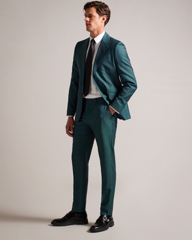 Turquoise Ted Baker Northj Wool Tonic Men's Suit | 970261-ZHF