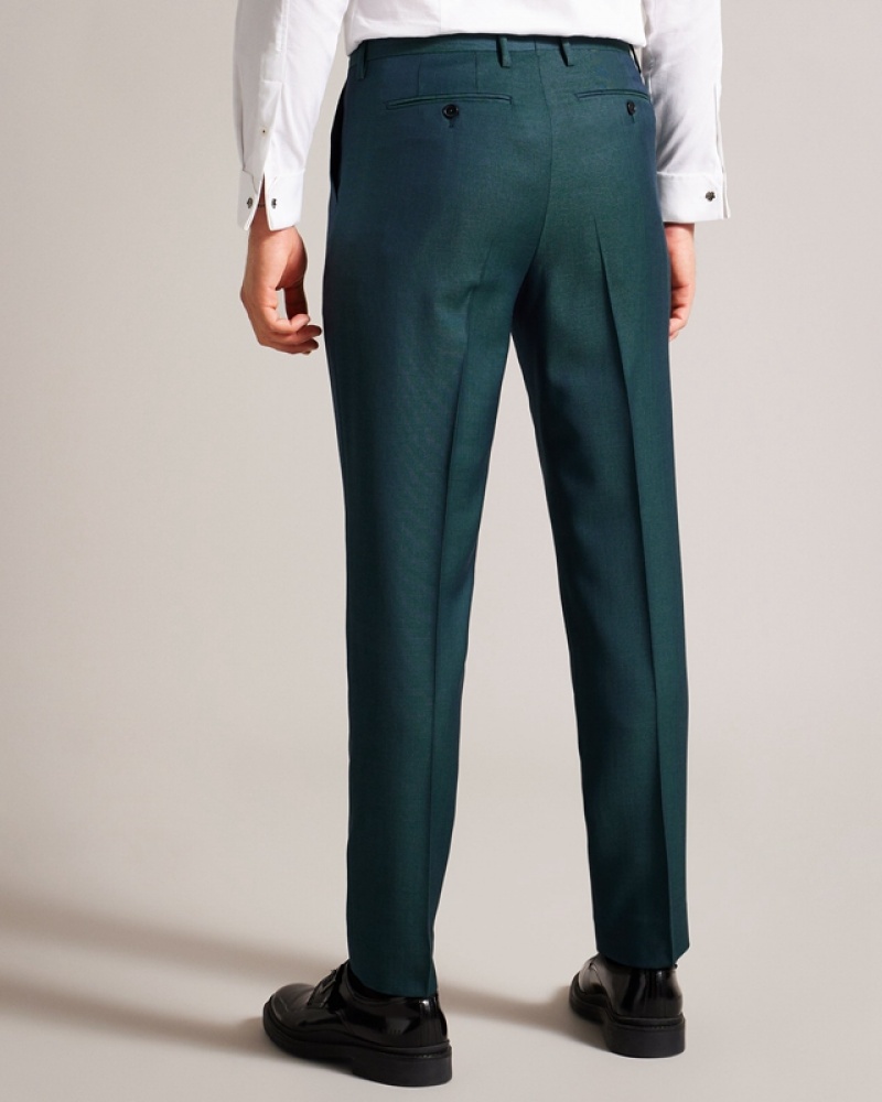 Turquoise Ted Baker Northt Wool Tonic Slim Men's Pants | 207638-IYU