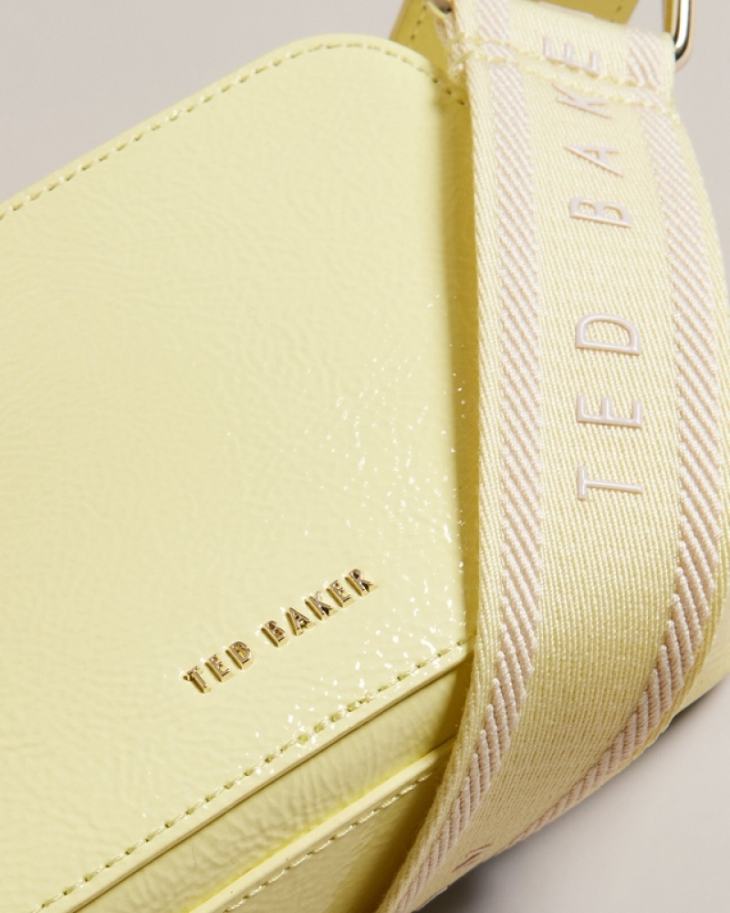 Yellow Ted Baker Stunnie Webbing Mini Women's Crossbody Bag | 415390-SPT